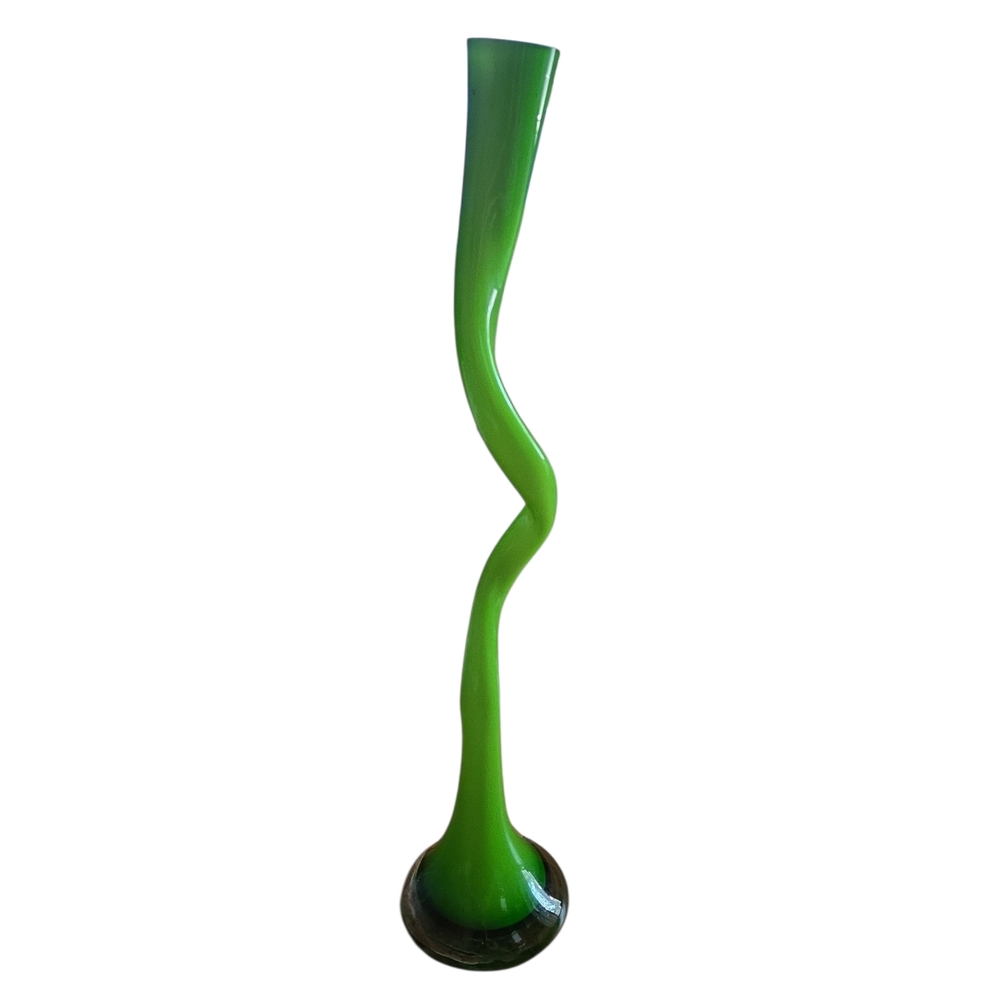 Vintage Norman Coppenhagen Green Swing Glass Vase - Picture 4 of 12
